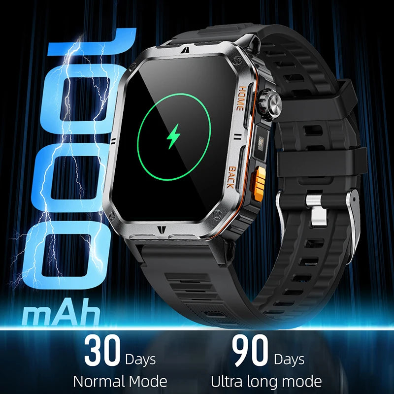 2025 New Military Outdoor 1000 mAh Battery Smart Watch Men GPS Sports Heart Rate IP68 Waterproof BT Calling Smartwatch Man xiaom