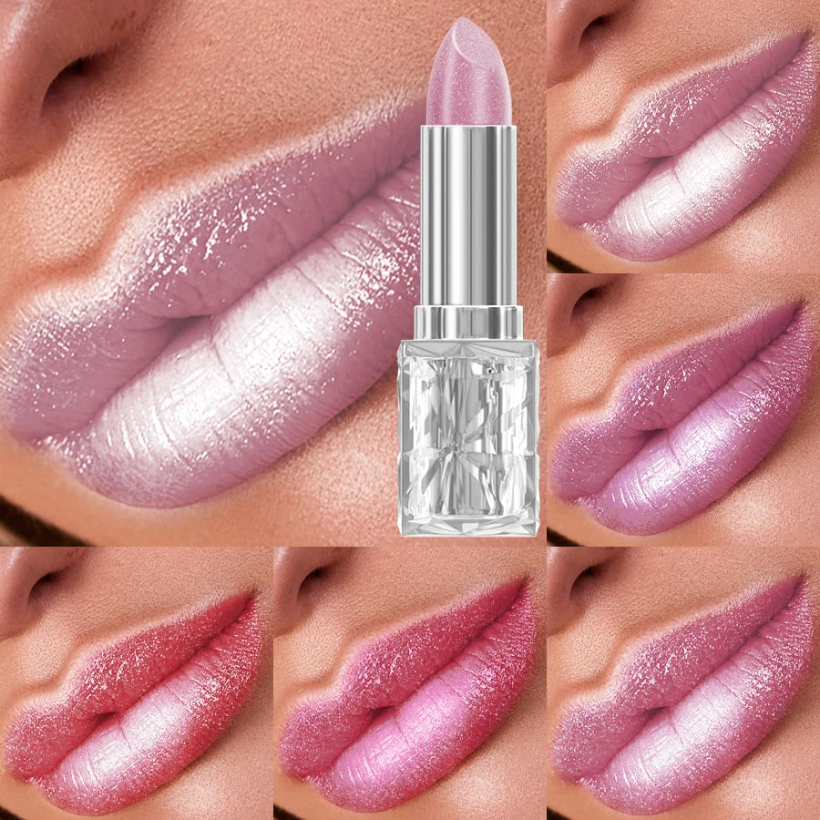 Metallic Lipstick Set Hydrating, Highly Pigmented Shine — Soft Pink Lilac | KIMLUD
