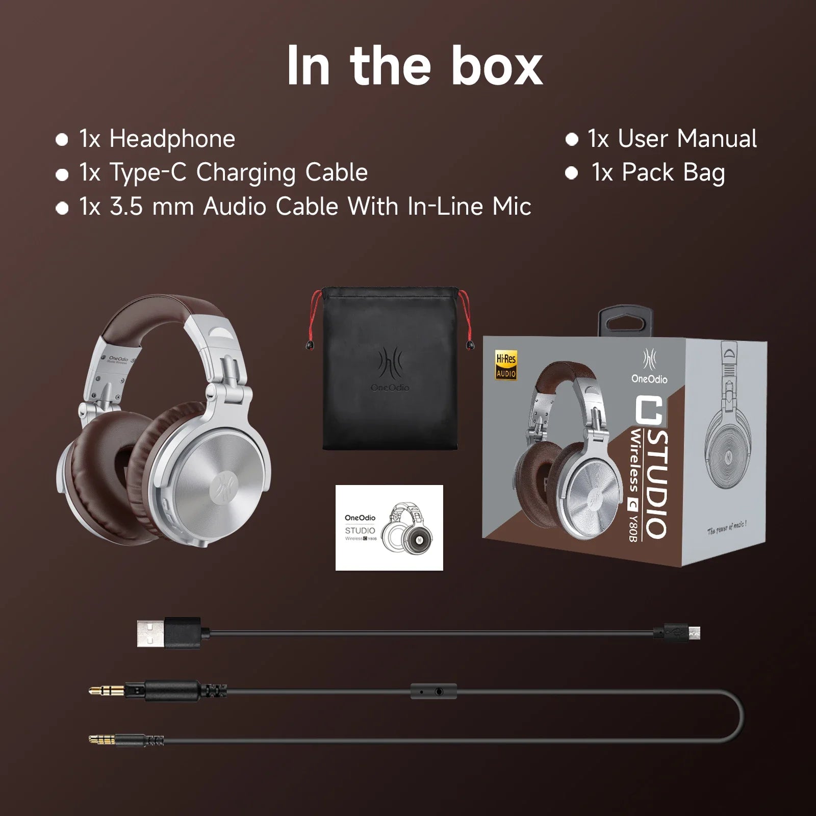 KIMLUD, Oneodio Upgrade Pro C Wireless Bluetooth 5.2 Headphones Over Ear Type C Sport Bluetooth Headset With Mic Hi-Res Audio 110Hrs, KIMLUD Womens Clothes