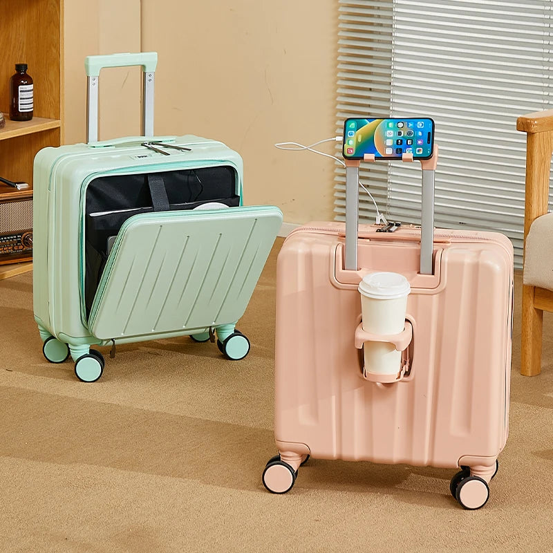 Luggage female small 18 inches suitcase swivel wheels male student durable sturdy thick password travel case