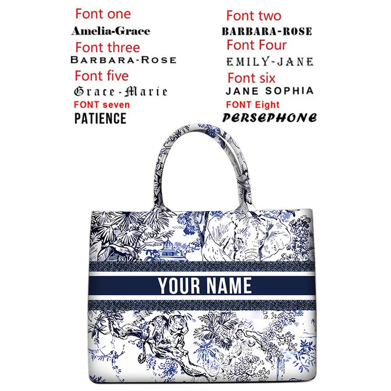 Personalized Tote Bag Canvas Printed — Natural | KIMLUD