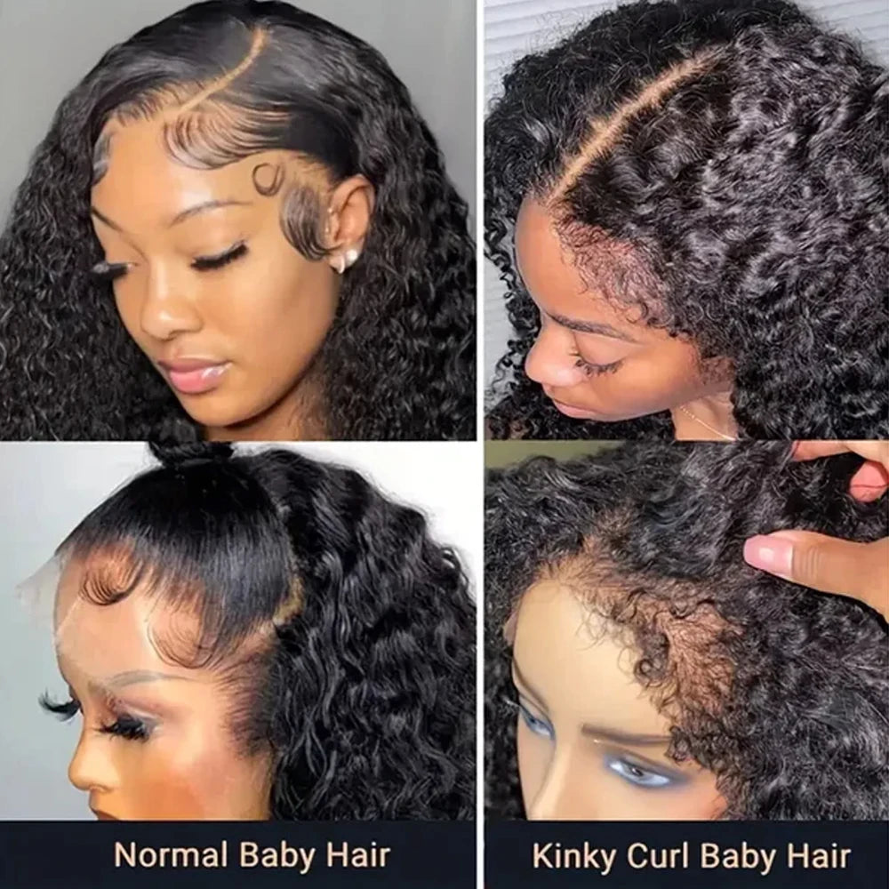 Lace Front Wig – Short Bob Kinky Curly – Remy Hair – Transparent | KIMLUD