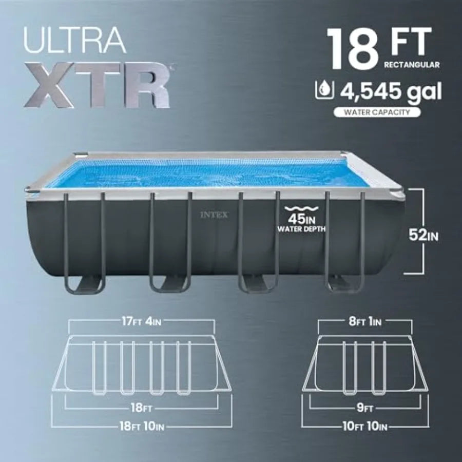 Eco-Friendly PVC Pool Set With Steel Frame — Blue | KIMLUD