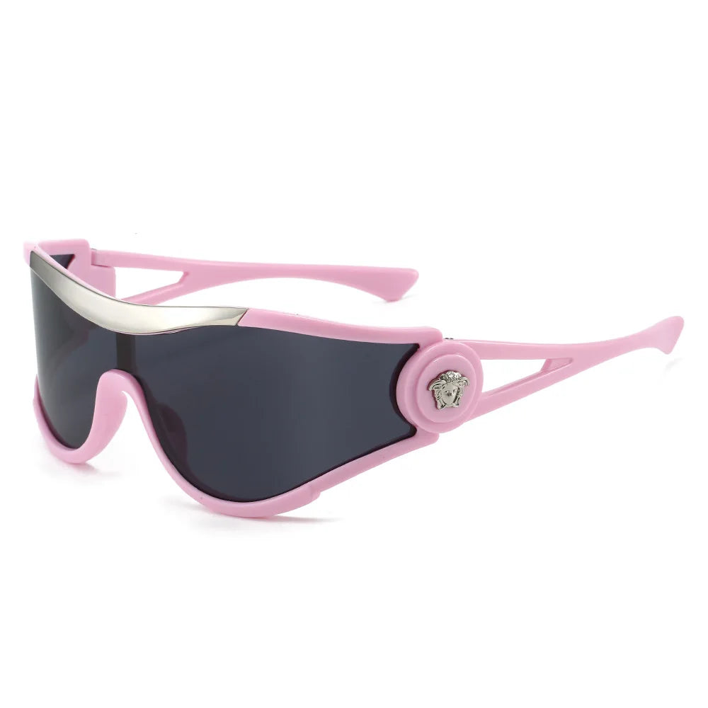 Plastic Oversized Sunglasses Solid — Gold | KIMLUD