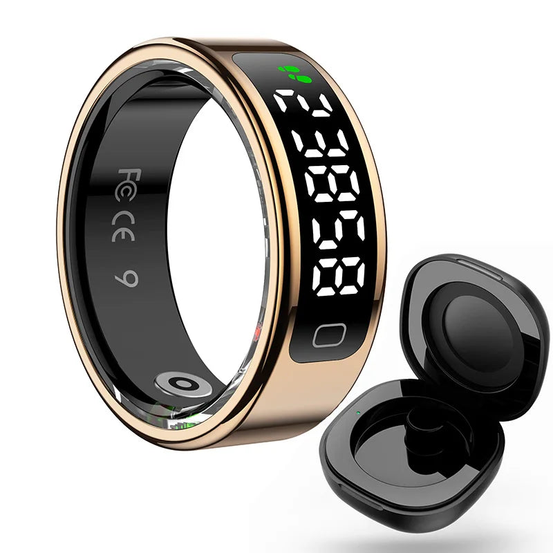 R11C Smart Ring Men Women Display Screen Gesture Swipe Video Smartring Waterproof Heart Rate Sleep Monitor Qring for Android IOS