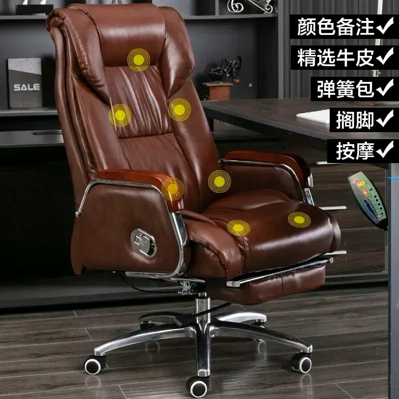 Retro Executive Leather Chair Armchairs Editor Choises Fashion Aluminium Office Chair Working Relax Silla Escritorio