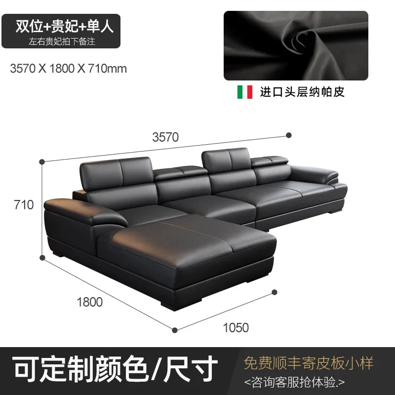 Minimalist Modern Sectional Sofa Modular Design — Deep Black | KIMLUD