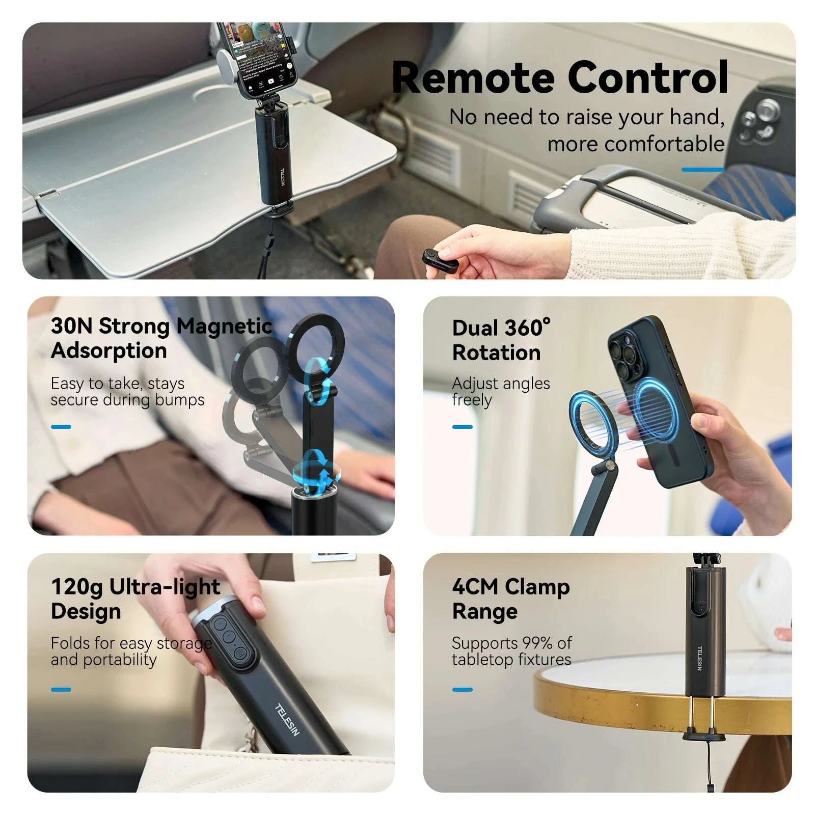 telesin-3-in-1-selfie-stick-phone-holder-wireless-remote-control-travel-clamp-magnetic-360°-rotation-holder-for-smart-phonekimludkimlud-35561983