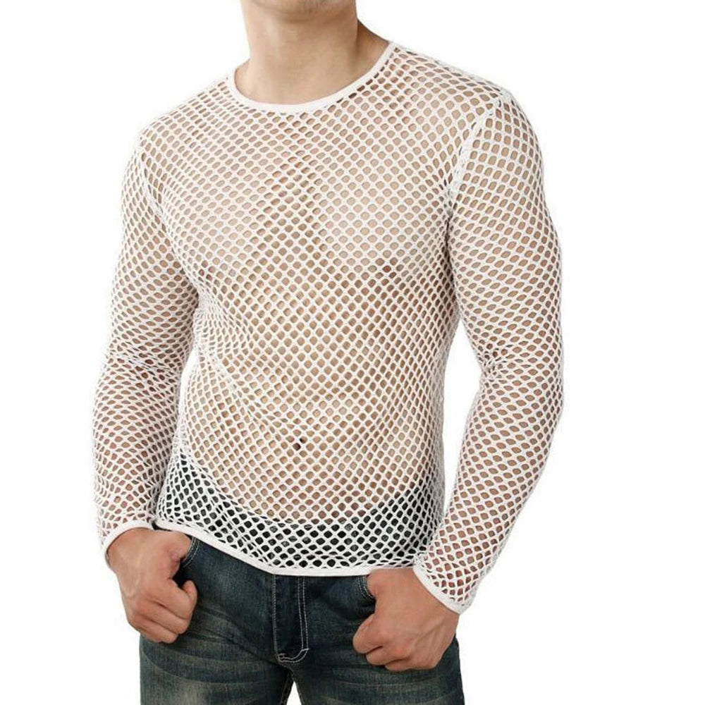 Men's Mesh T Shirt – See-Through Mesh – Polyester | KIMLUD