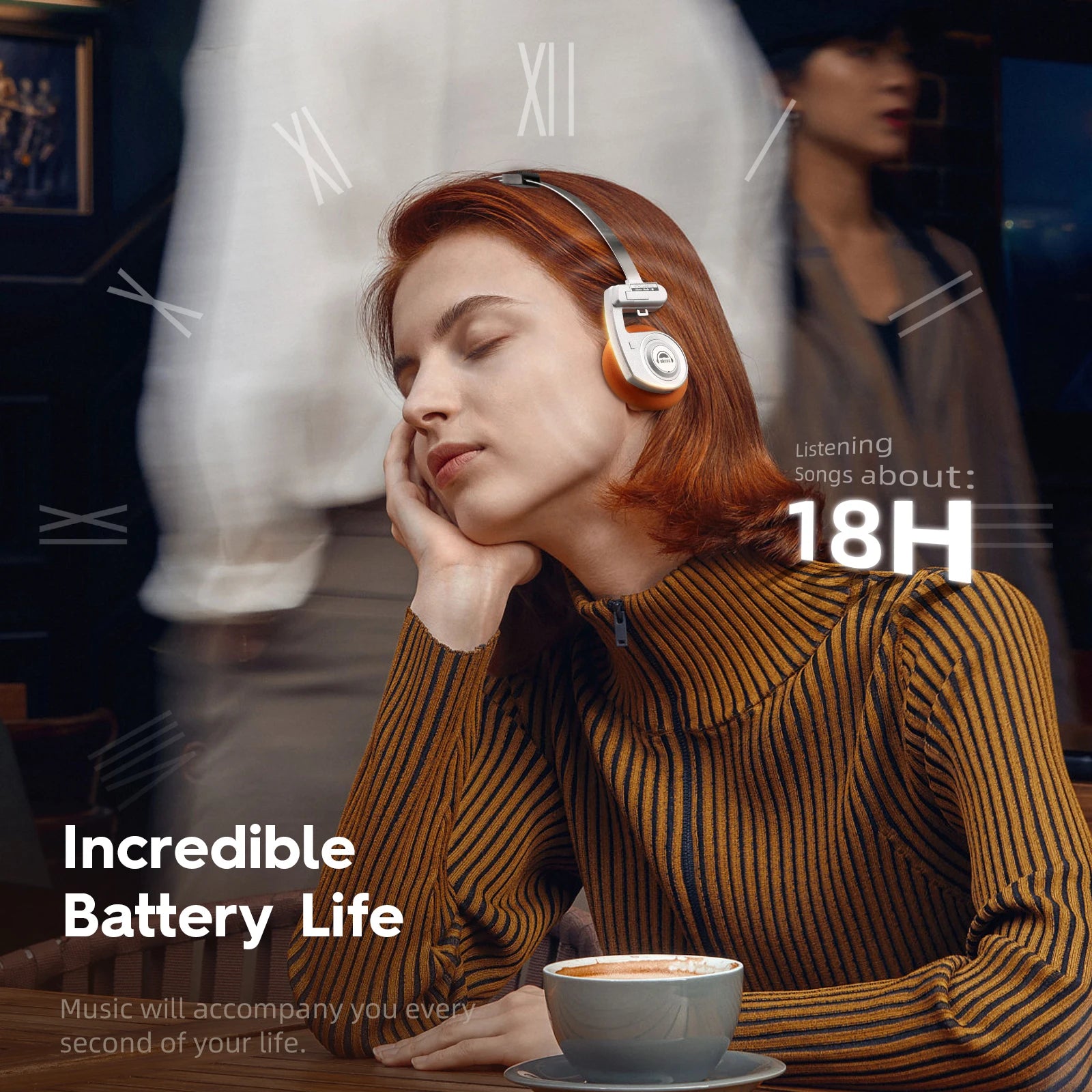 KIMLUD, OKCSC Retro 3rd Generation Headphone Wired/Wireless Earphones 40mm Driver Open End HiFi Headset Only Bluetooth Version 2-in-1, KIMLUD Womens Clothes