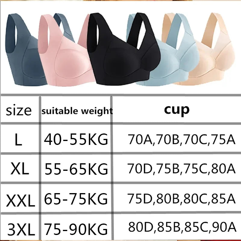 Seamless Breathable Wireless Sports Bra L-6XL Backless Luxe — Midnight Blue | KIMLUD
