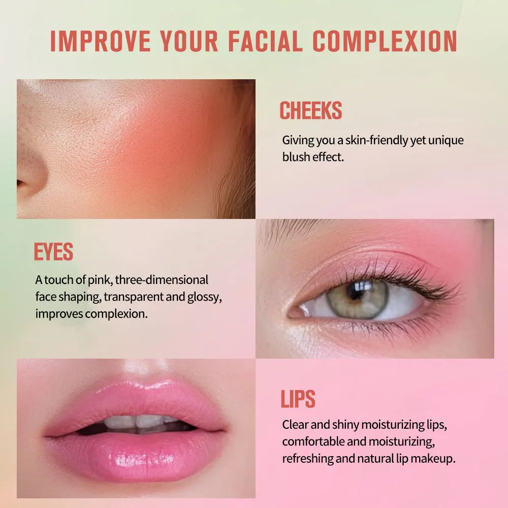 PH Tinted Moisture Stick Blush Stick Natural Cheek Face Rouge Blusher Lasting High Color Rendering Brightening Skin Waterproof