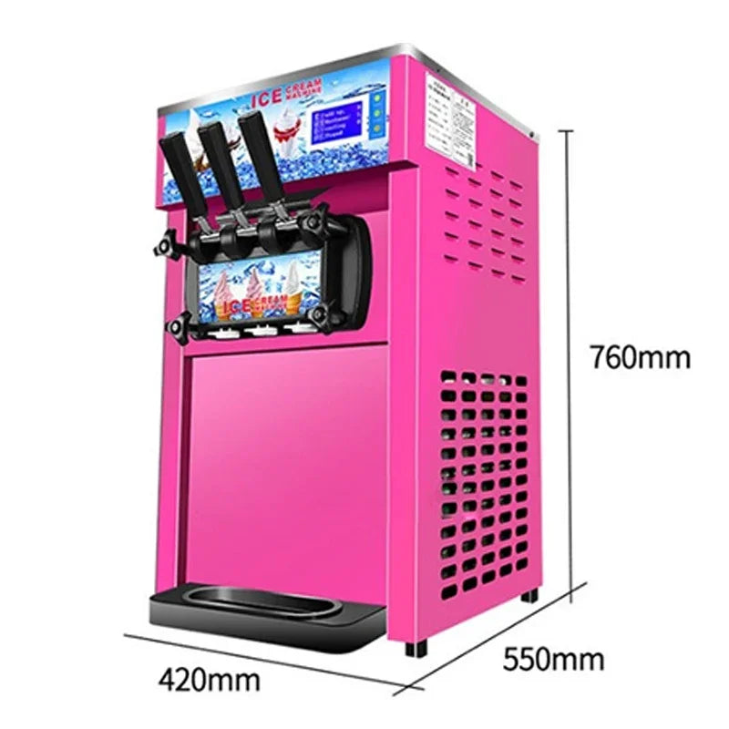 ZM-168 Three Flavors Ice Cream Machine Commercial Soft Ice Cream Maker Small Three-color Ice Cream Machine
