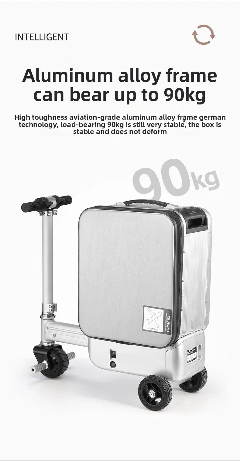 Electric Suitcase Scooter 20 Inch Front-Open — Silver | KIMLUD