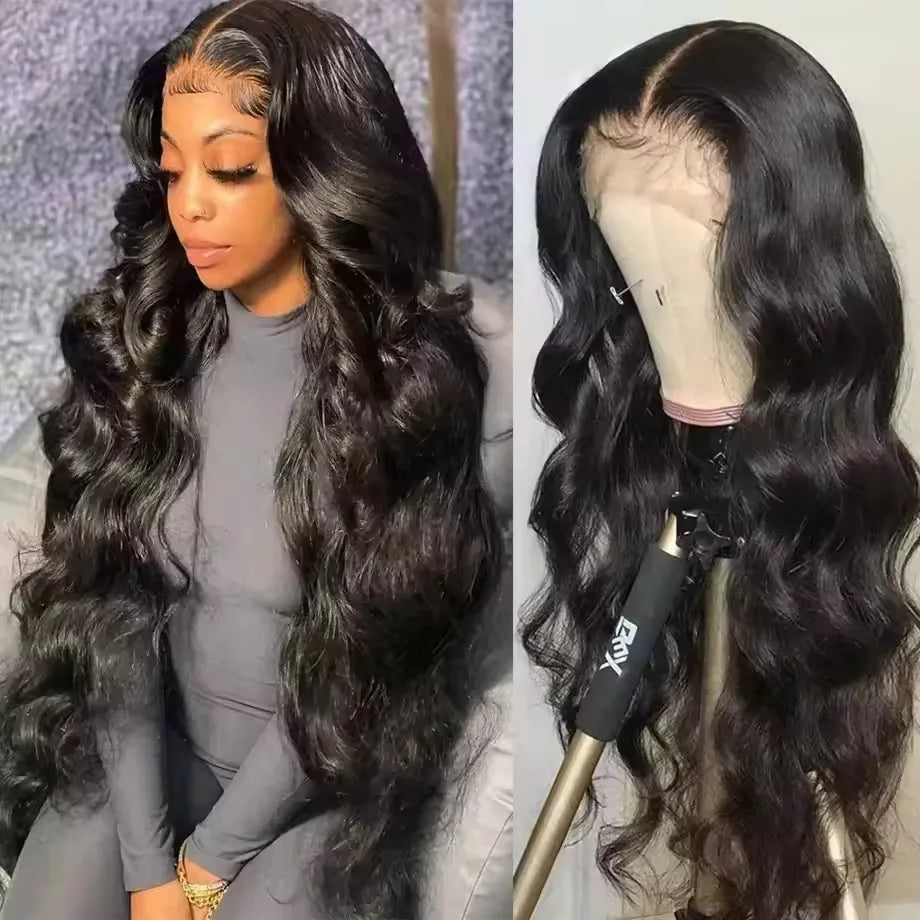 40 Inch 13X6 HD Transparent Body Wave Lace Frontal Wig Loose Wave 13x4 HD Pre Plucked Lace Front Human Hair Wig For Black Women