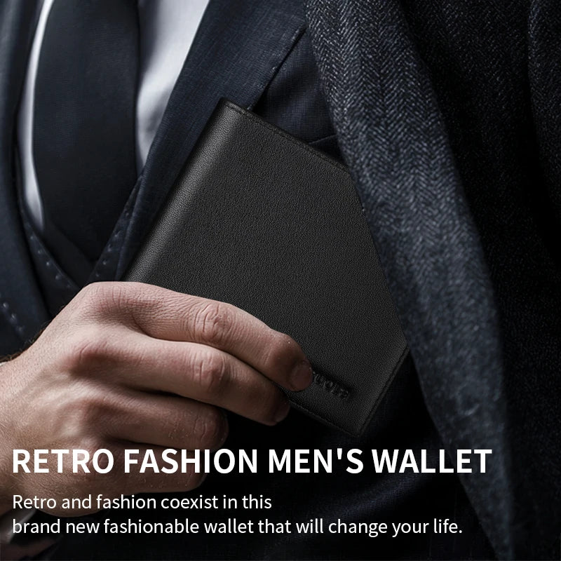 Men's Wallet – Large Capacity Ultra-Thin – Genuine Leather | KIMLUD