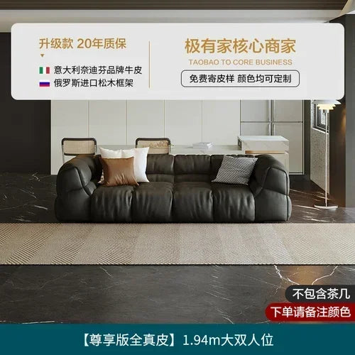 Puff Leather Sofa Bedrooms Comfortable Reclining Luxury Designer Lazy Sofa Modern Minimalist Sofy Do Salonu Home Furniture