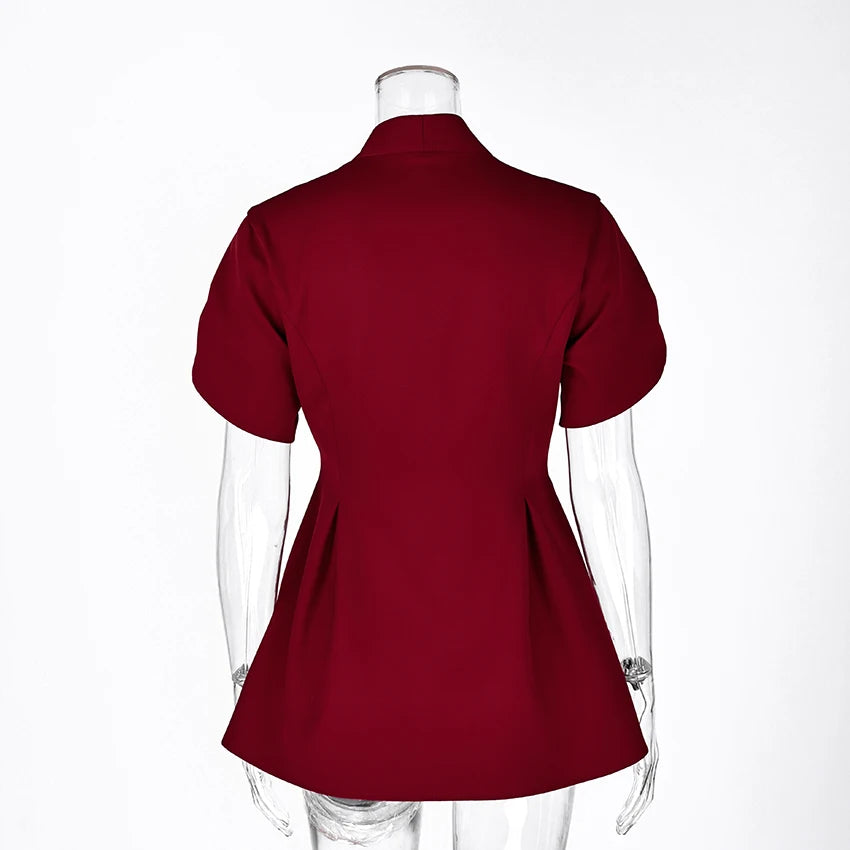 Linad Elegant Wine Red Puff Sleeve Woman Blouse 2026 Vintage Single Breasted Tops Spring Street Chic Black V Neck Ladies Tops