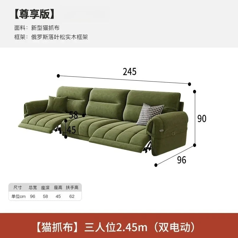 Nordic Modern Sofa Extendable Floor Recliner — Green | KIMLUD