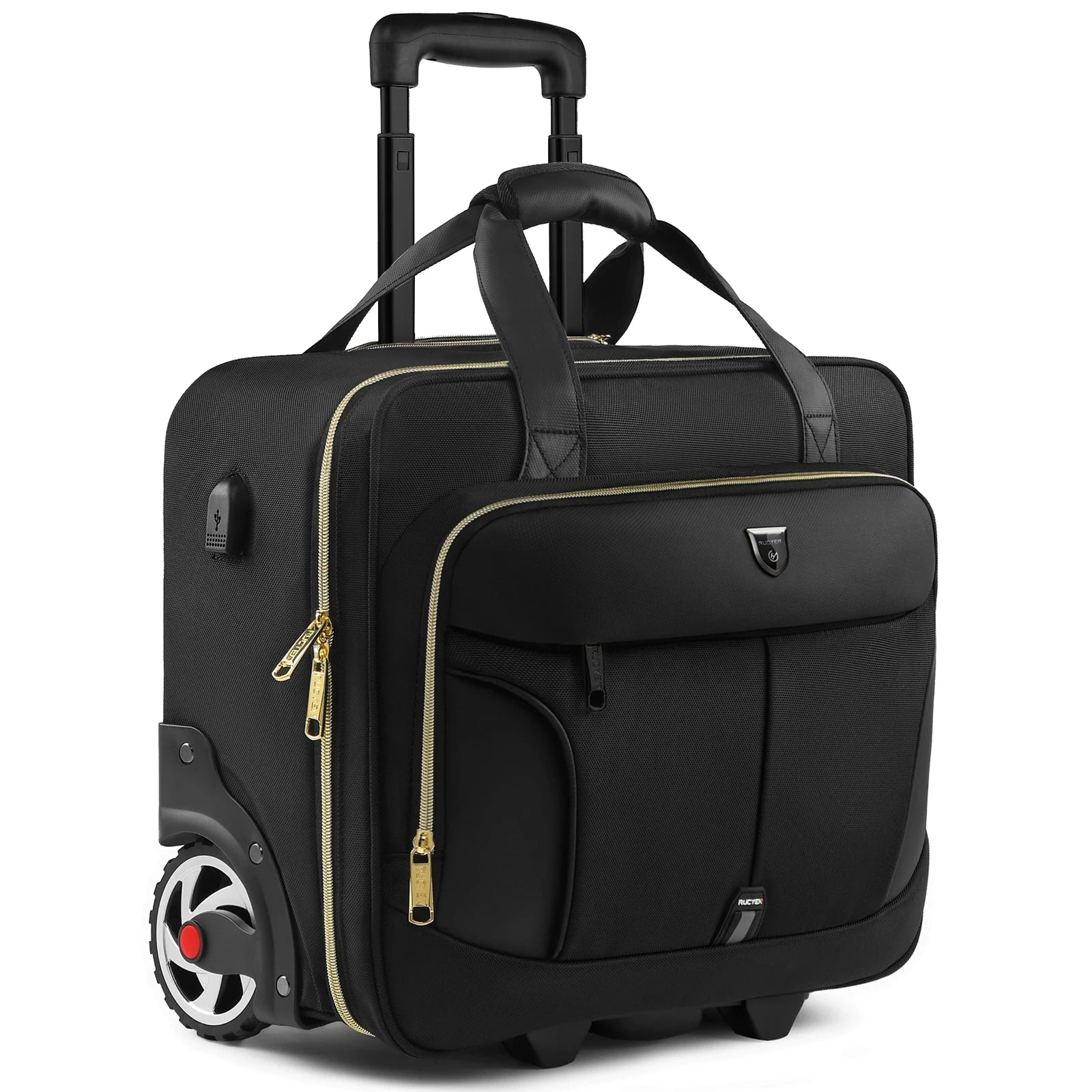 18 Inch Rolling Briefcase Large Capacity Laptop Case Briefcase Wheeled Luggage Bag Suitable For Business Travel Work Waterproof