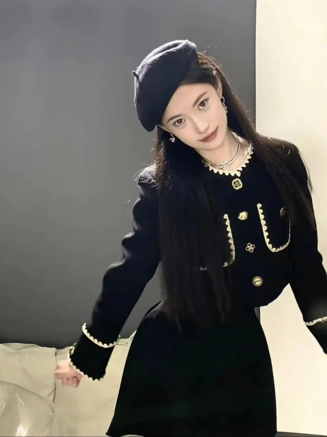 KIMLUD, Autumn The Latest Elegant Coat Skirt Two-piece Set Mainland China Conjunto Femenino Roupa Elegante 2 Piece Blazer and Skirt, KIMLUD Womens Clothes