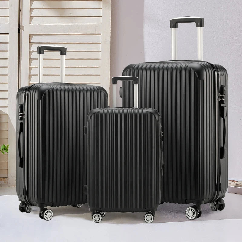 20 24 28 Inch Set 3 Piece Boarding Travel Travel Essentials Unisex ABS PC Trolley Case Luggage