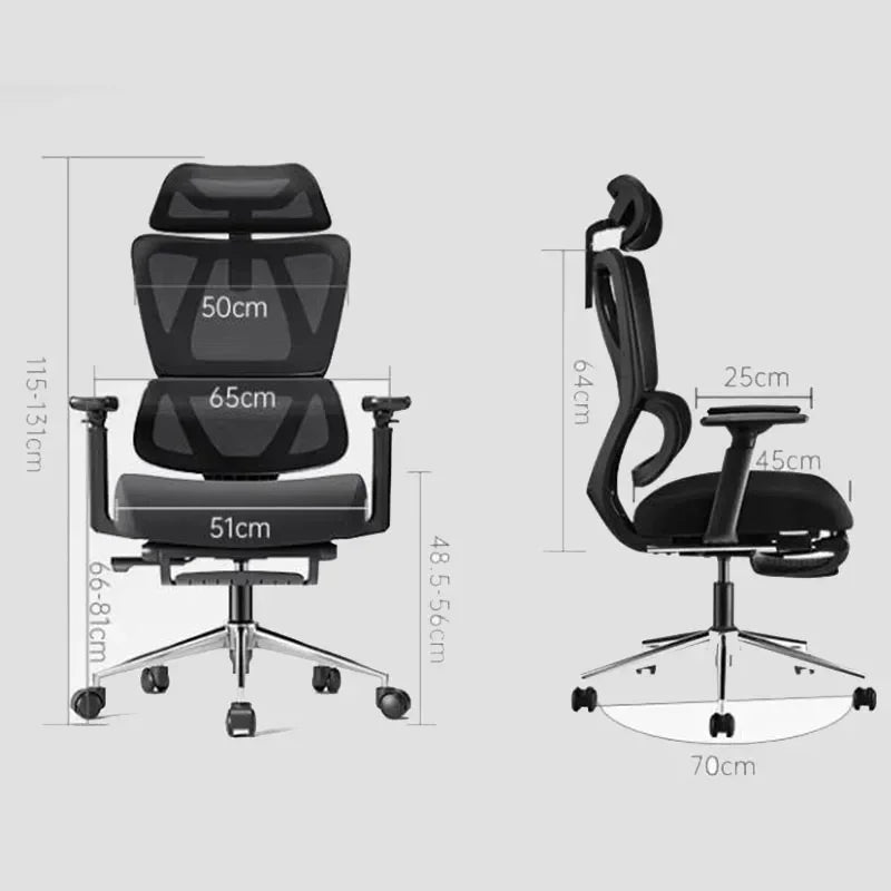 Modern Armchair Office Chair Ergonomic Swivel — Black | KIMLUD