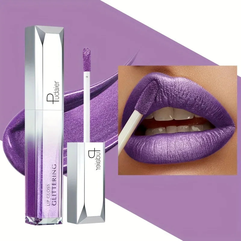 Metallic Lip Gloss Set Waterproof Long-Lasting — Mauve Rose | KIMLUD