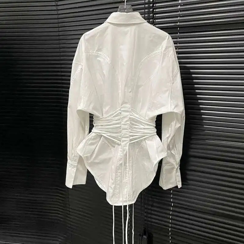 Long Sleeve Shirt – Waist Strap – Loose Silhouette | KIMLUD
