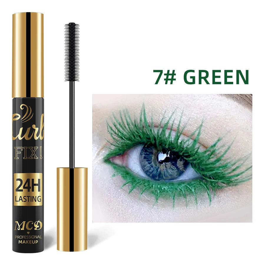 5D  Waterproof  Mascara Vibrant  9 Color-Lasting Curl Ink Formula -Eyeliner Extension  Blue Green Black Eye Makeup Cosmetic