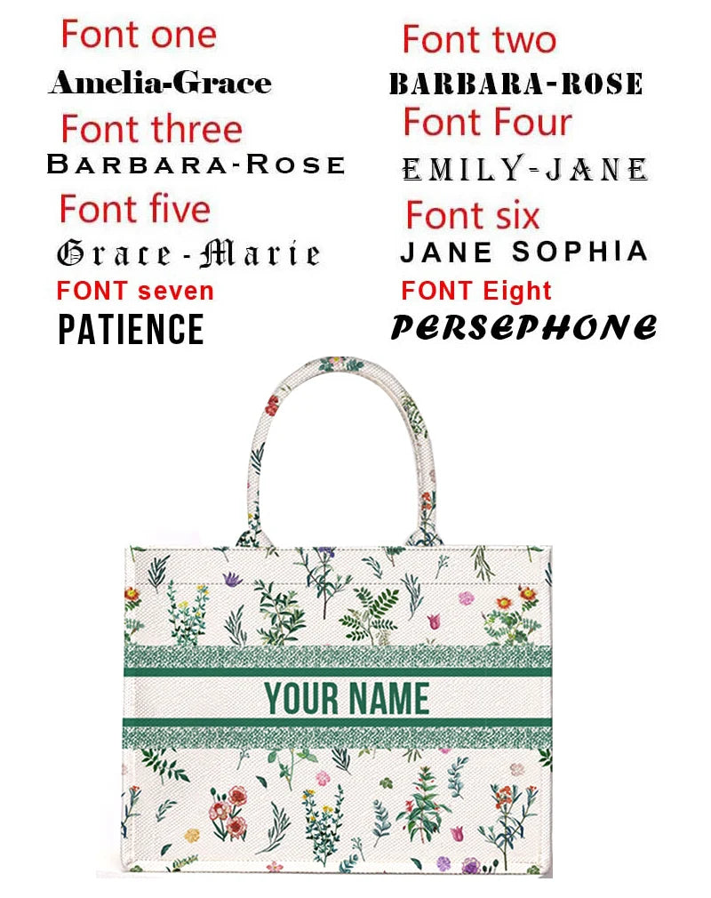 Personalized Tote Bag Canvas Printed — Natural | KIMLUD