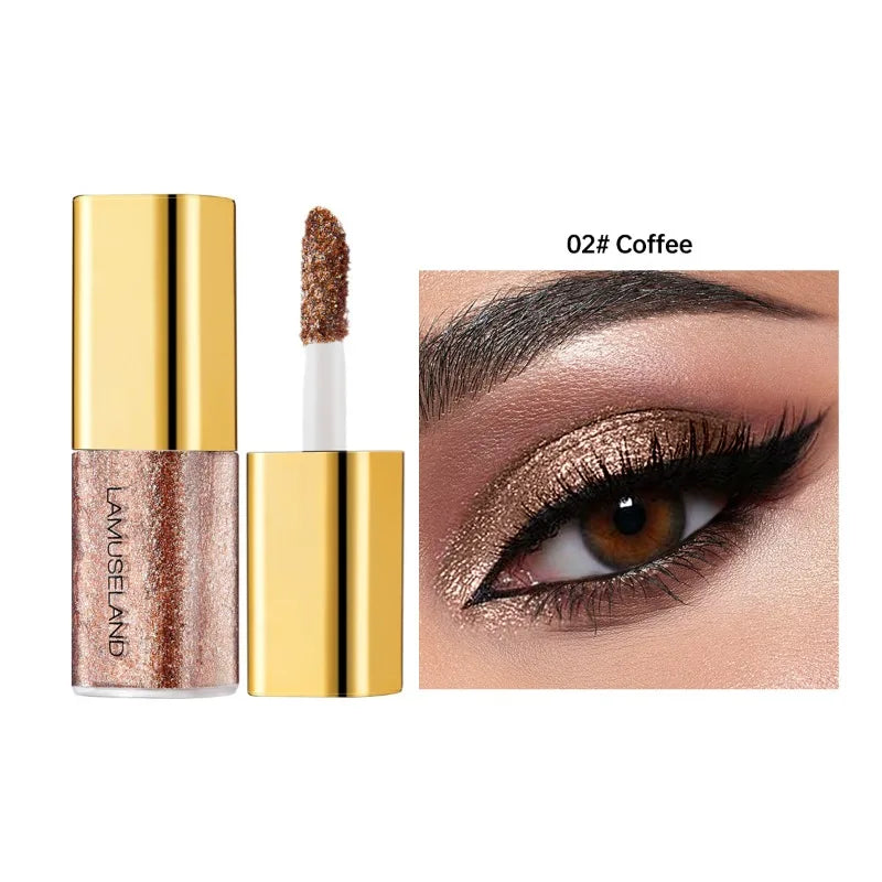 Pearlescent Liquid Eyeshadow Eight-Shade Range, Long-Lasting Glitter Finish — Multicolor | KIMLUD