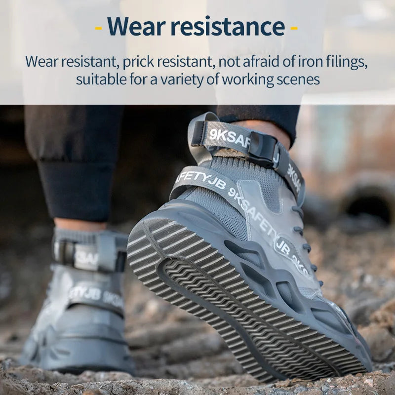 Man Safety Shoes Puncture-Proof Work Sneakers Lightweight Work Shoes Men Steel Toe Shoes Safety Boots Indestructible Shoes