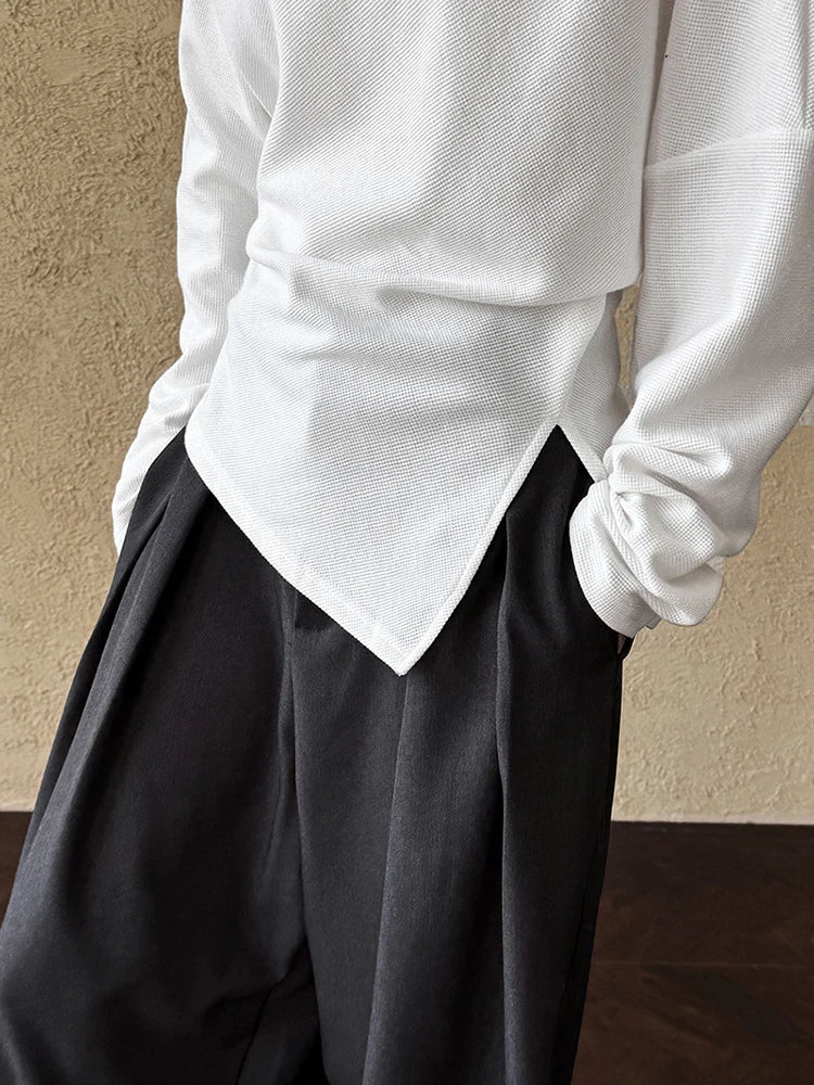 Sweatshirt – Irregular Pleated – Jersey – Black | KIMLUD