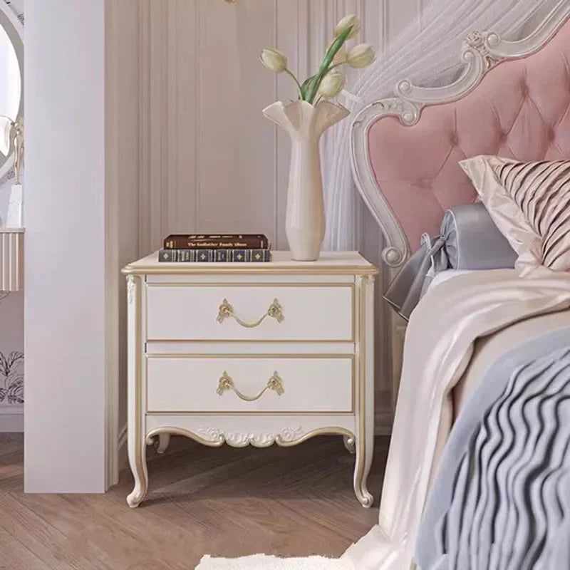Nordic Beech Wood Bed With Upholstered Headboard — Blush Pink | KIMLUD
