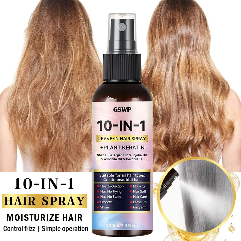 Argan Oil Leave-In Hair Spray 10-In-1 — Amber | KIMLUD