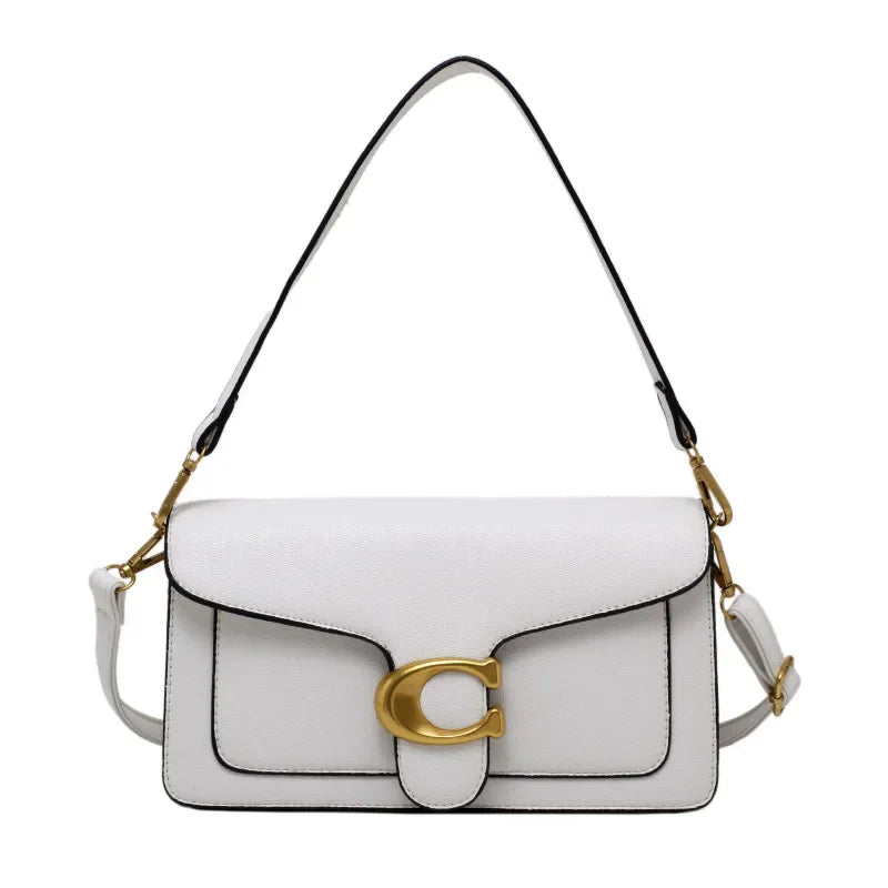 PU Leather Caviar-Grain Square Bag Crossbody — Black | KIMLUD