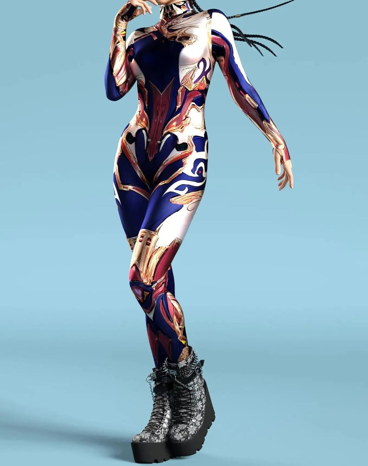 Bodysuit – Cyber Armor 3D Print – Polyester – Unisex | KIMLUD