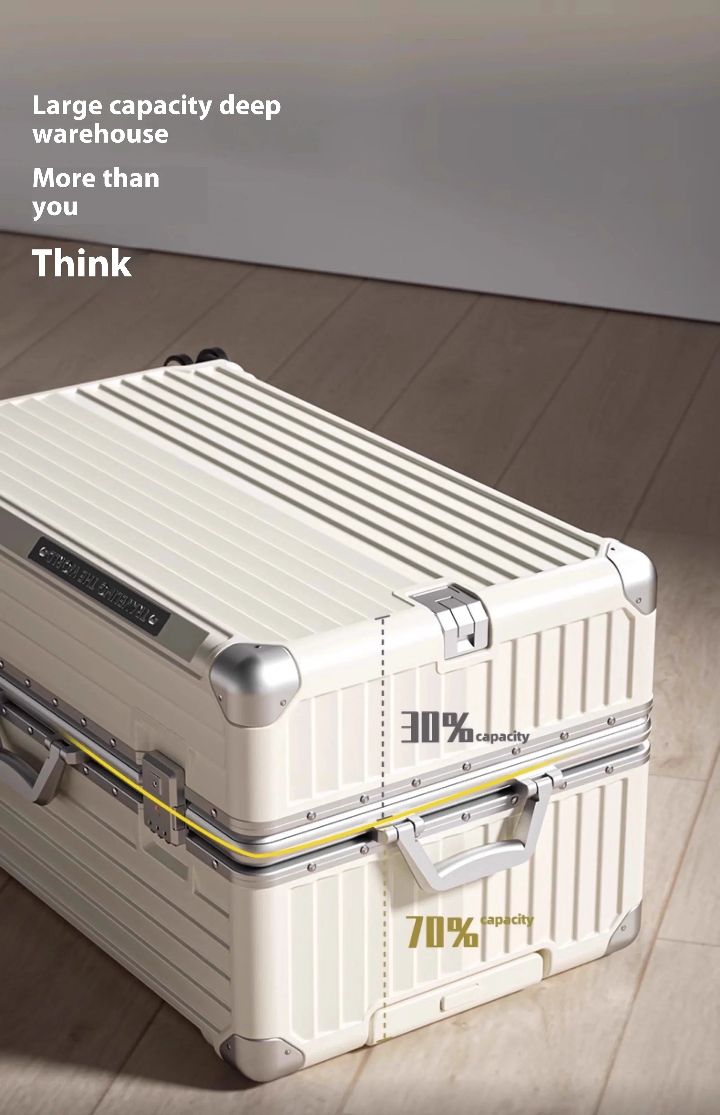 Aluminum Frame Travel Suitcase 30 Inch Large Capacity With Expandable Interior — Deep Red | KIMLUD