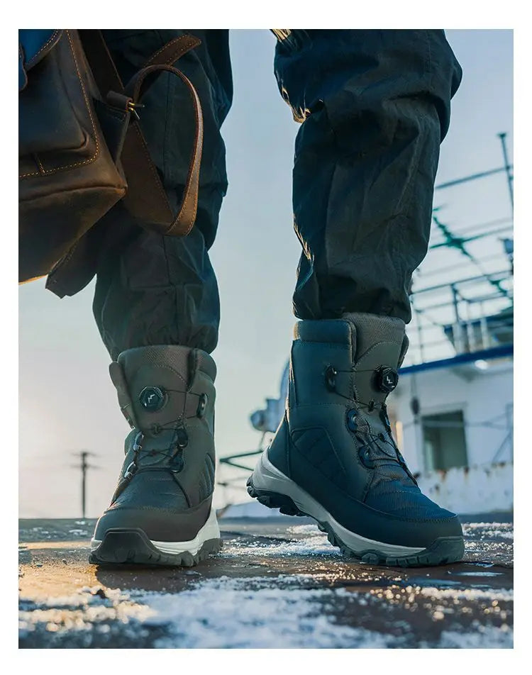 2024 Winter New Thick-soled Non-slip Comfortable Lightweight Velvet Outdoor Cotton Boots Men