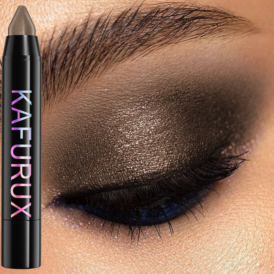 1pc Brown Pearl Eyeshadow Stick Pen Waterproof Long Lasting Eye Shadow Makeup Dark Smoky High Pigments Eye Cosmetic  Palette