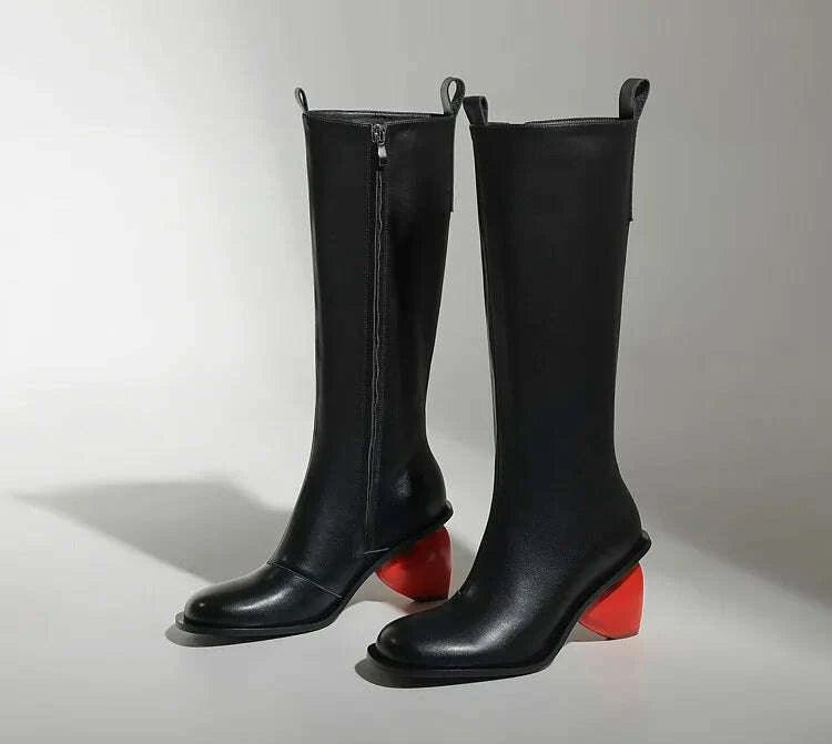 kimlud-new-retro-sexy-round-toe-peach-heart-heel-side-zipper-knee-high-boots-european-american-fashion-show-color-blocked-womens-boots-kimlud-womens-clothes-35044487