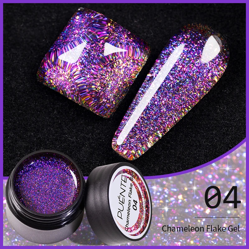 Reflective Glitter Gel Nail Polish Multidimensional Holographic Sparkle, UV-Curable Finish — Pink Lilac | KIMLUD