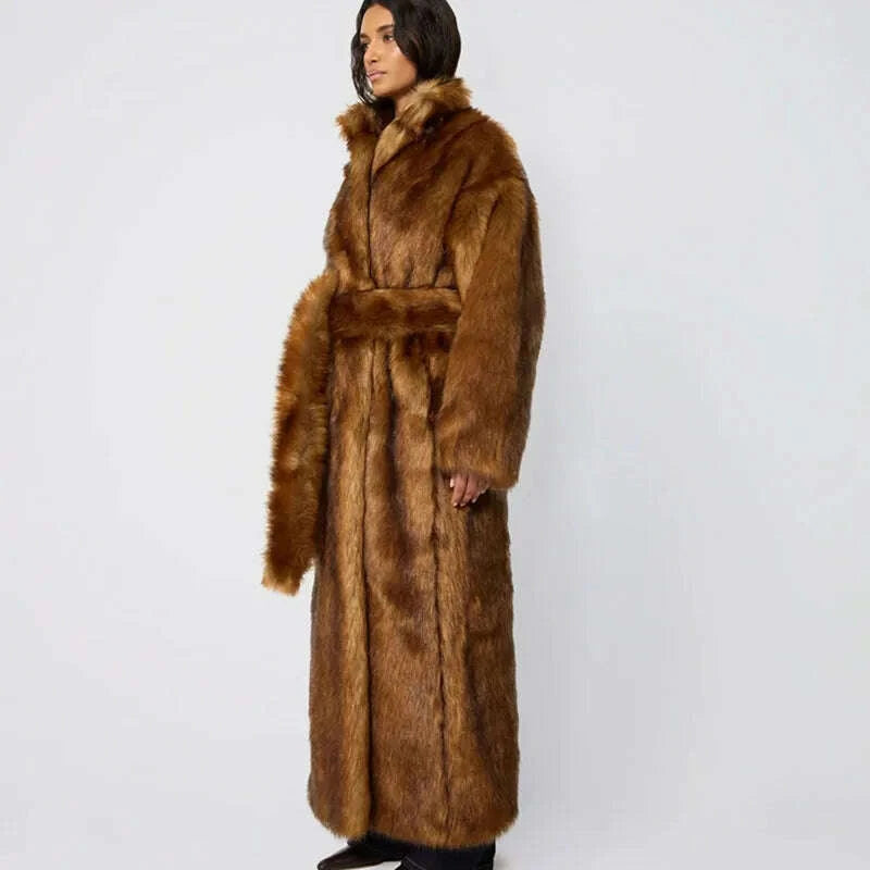 KIMLUD, Women Overcoat High Quality Fur Coat Imitating Fox Fur Stylish Thickened Coat 2025 New Temperament Winter Women's Fur Coat H608, KIMLUD Womens Clothes