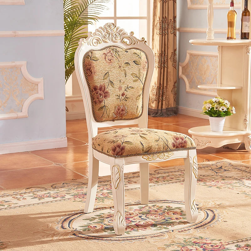 European Style Dining Chair Modern Restaurant Solid Wood Princess Chair Wedding Simple High Quality Muebles Lounge Furniture