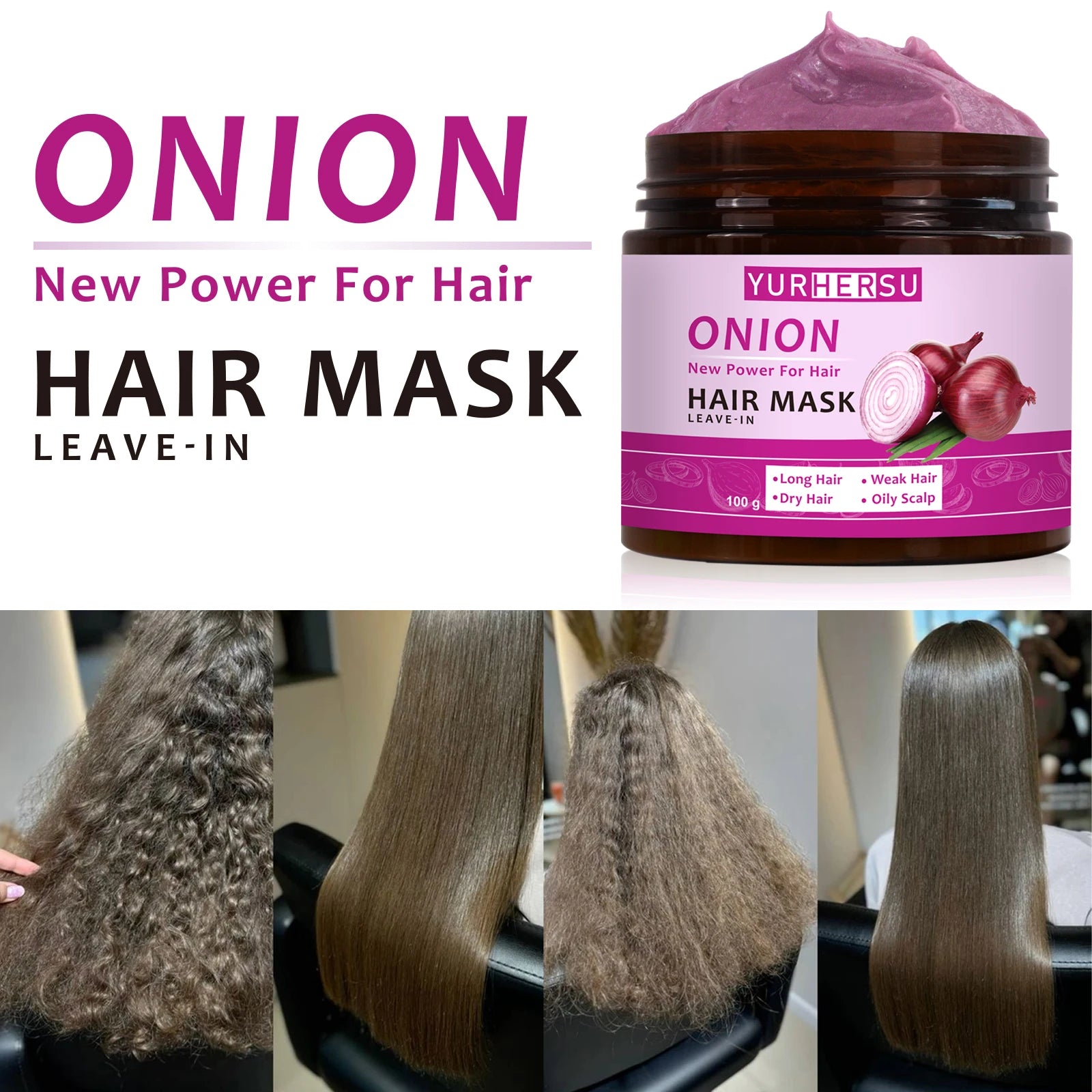 Onion essence deep nourishing wash free hair mask can naturally repair dry and damaged hair