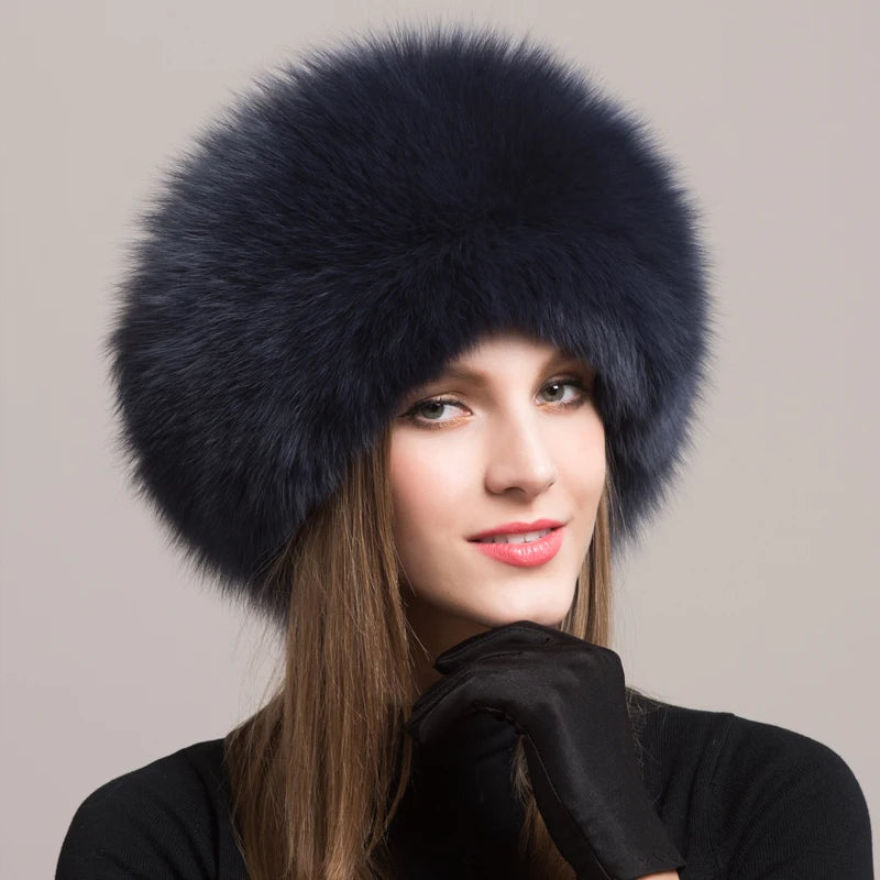 Fox Fur Hat – Real Fox Fur – Winter Warm Cap For Women | KIMLUD