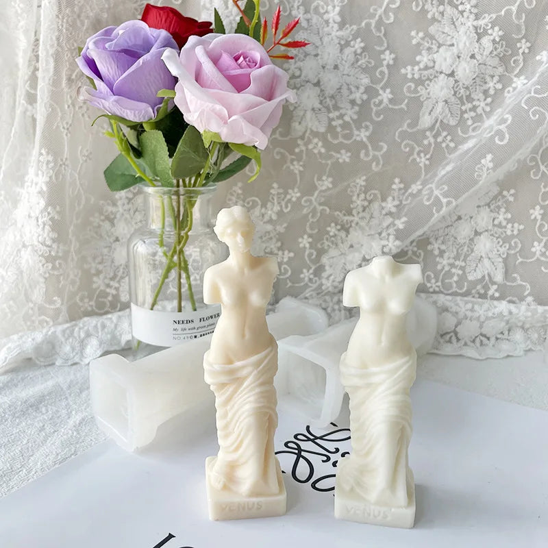 KIMLUD, 3D Roman Column Candle Mold Ancient Pillar Silicone Mold DIY Venus Portrait Scented Candle Body Plaster Silicone Mold Home Decor, KIMLUD Womens Clothes
