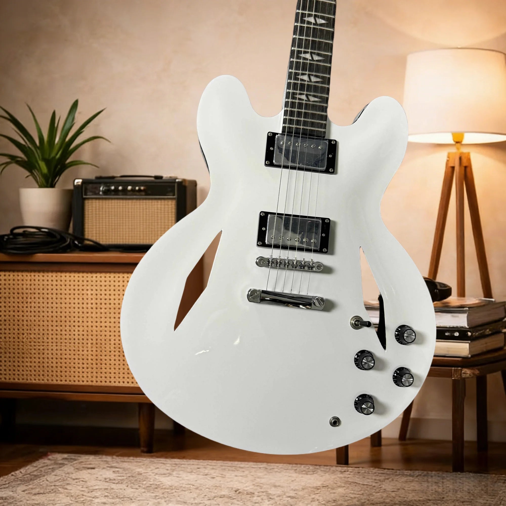 Maple Body Electric Guitar DG-335 6-String Rosewood Fingerboard Signature Voice — White | KIMLUD