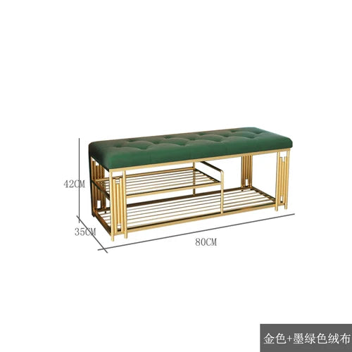 Light Luxury Shoe Storage Ottoman — Black | KIMLUD